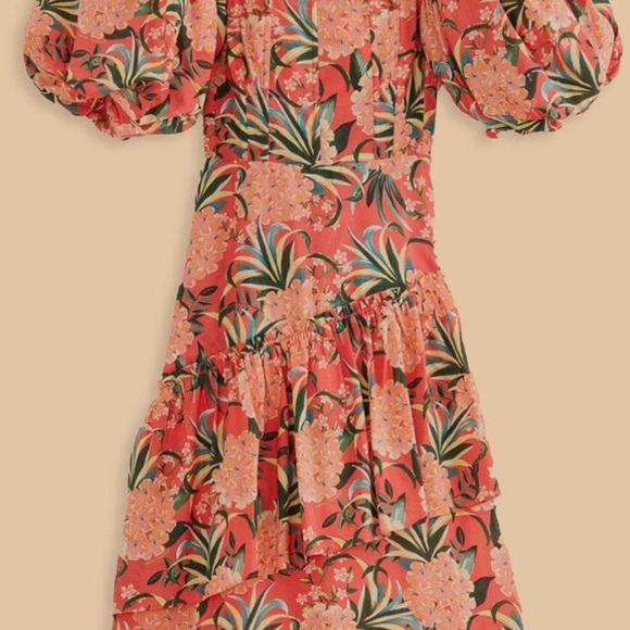 NWT Farm Rio Red Pineapple Bloom Cut Out Midi Dress, Size Medium - Picture 6 of 10